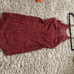 Can Free Poeple. Lace Dress. Brick color